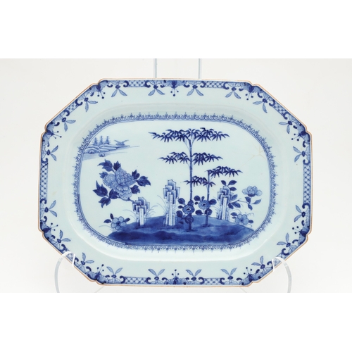 696 - CHINESE ARMORIAL PLATTER & ANOTHER PLATTER. Including an 18thc octagonal shaped platter , painted wi... 