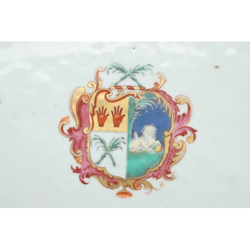 696 - CHINESE ARMORIAL PLATTER & ANOTHER PLATTER. Including an 18thc octagonal shaped platter , painted wi... 