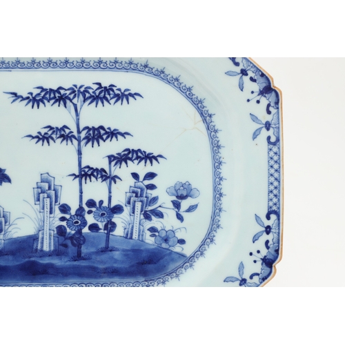 696 - CHINESE ARMORIAL PLATTER & ANOTHER PLATTER. Including an 18thc octagonal shaped platter , painted wi... 