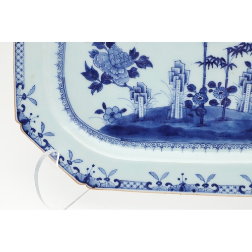 696 - CHINESE ARMORIAL PLATTER & ANOTHER PLATTER. Including an 18thc octagonal shaped platter , painted wi... 