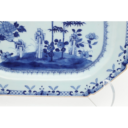 696 - CHINESE ARMORIAL PLATTER & ANOTHER PLATTER. Including an 18thc octagonal shaped platter , painted wi... 