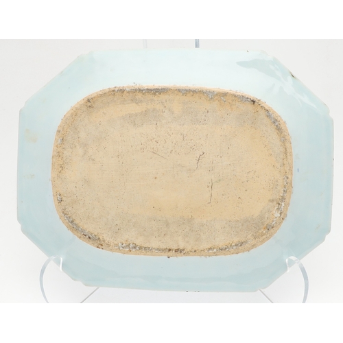 696 - CHINESE ARMORIAL PLATTER & ANOTHER PLATTER. Including an 18thc octagonal shaped platter , painted wi... 