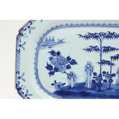 696 - CHINESE ARMORIAL PLATTER & ANOTHER PLATTER. Including an 18thc octagonal shaped platter , painted wi... 