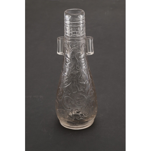 707 - A CHINESE CARVED AND POLISHED ROCK CRYSTAL VASE. 19thc, the arrow shaped rock crystal vase with slen... 