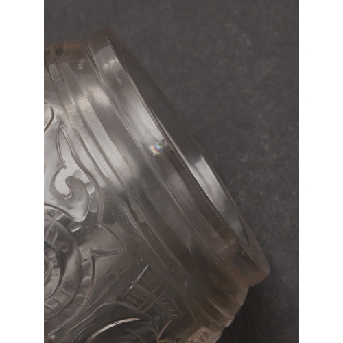 707 - A CHINESE CARVED AND POLISHED ROCK CRYSTAL VASE. 19thc, the arrow shaped rock crystal vase with slen... 