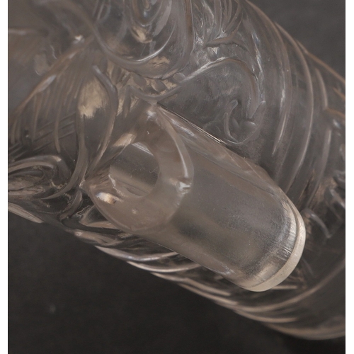 707 - A CHINESE CARVED AND POLISHED ROCK CRYSTAL VASE. 19thc, the arrow shaped rock crystal vase with slen... 