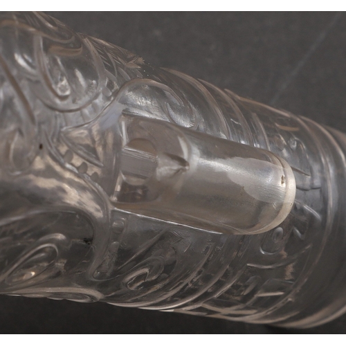 707 - A CHINESE CARVED AND POLISHED ROCK CRYSTAL VASE. 19thc, the arrow shaped rock crystal vase with slen... 