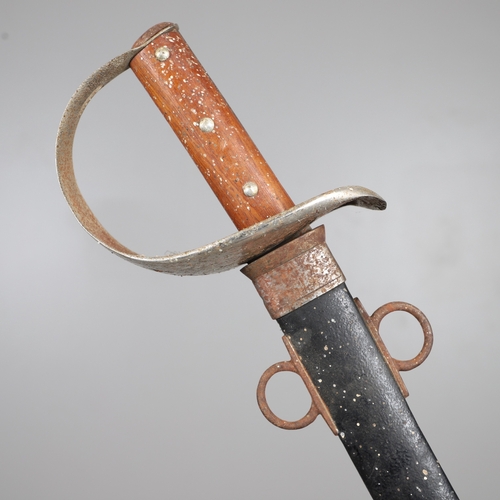100 - AN 1890 PATTERN CAVALRY TROOPERS SWORD AND SCABBARD. With an 87 cm slightly curved and pointed blade... 