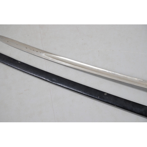 100 - AN 1890 PATTERN CAVALRY TROOPERS SWORD AND SCABBARD. With an 87 cm slightly curved and pointed blade... 