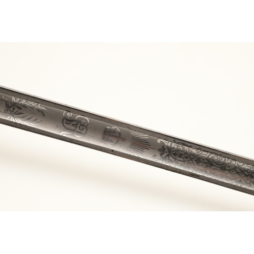 101 - A GEORGE V 1897 PATTERN SWORD AND SCABBARD. An 1897 Pattern Infantry Officers sword with an 82 cm po... 