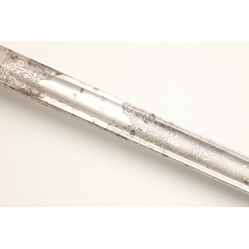101 - A GEORGE V 1897 PATTERN SWORD AND SCABBARD. An 1897 Pattern Infantry Officers sword with an 82 cm po... 