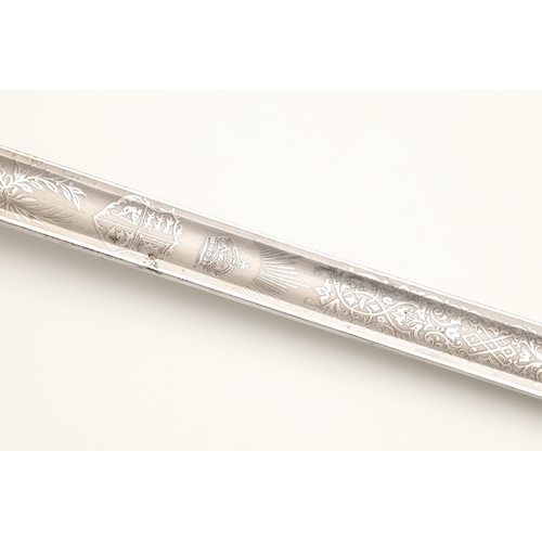 101 - A GEORGE V 1897 PATTERN SWORD AND SCABBARD. An 1897 Pattern Infantry Officers sword with an 82 cm po... 