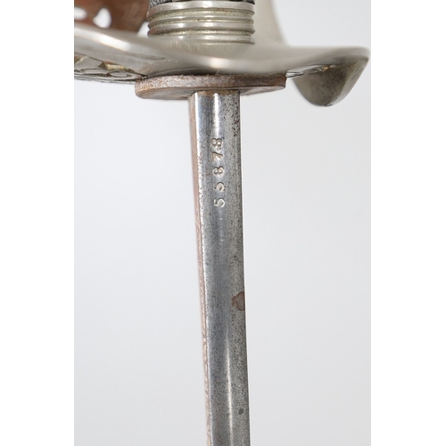 102 - A ROYAL ARTILLERY 1897 PATTERN SWORD BY WILKINSON. An 1897 Pattern Infantry Officers sword with an 8... 