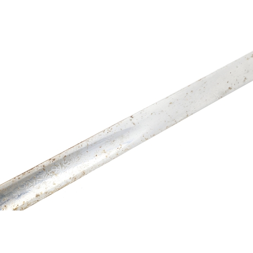 104 - A GEORGE V 1897 PATTERN SWORD. An 1897 Pattern Infantry Officers sword with an 83 cm pointed unsharp... 