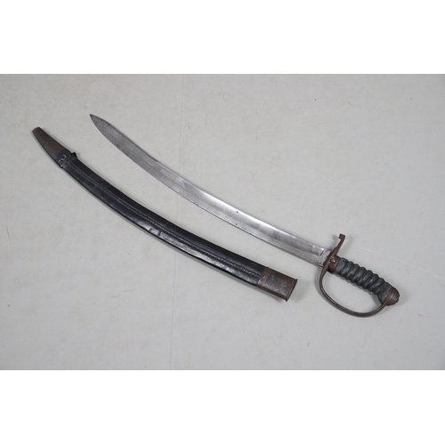 106 - A NINETEENTH CENTURY BRITISH POLICE OFFICER'S SWORD AND SCABBARD. With a 58 cm curved blade with poi... 