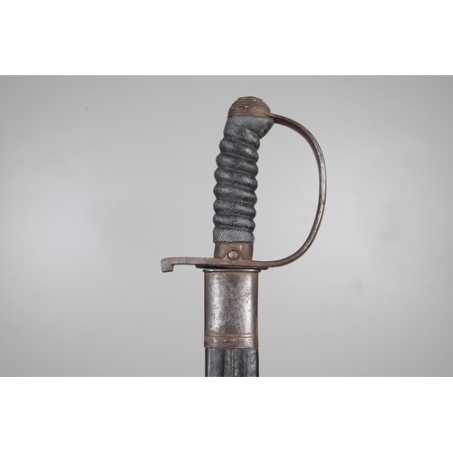 106 - A NINETEENTH CENTURY BRITISH POLICE OFFICER'S SWORD AND SCABBARD. With a 58 cm curved blade with poi... 