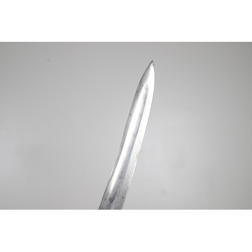 106 - A NINETEENTH CENTURY BRITISH POLICE OFFICER'S SWORD AND SCABBARD. With a 58 cm curved blade with poi... 