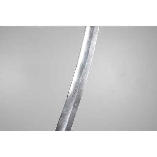 106 - A NINETEENTH CENTURY BRITISH POLICE OFFICER'S SWORD AND SCABBARD. With a 58 cm curved blade with poi... 