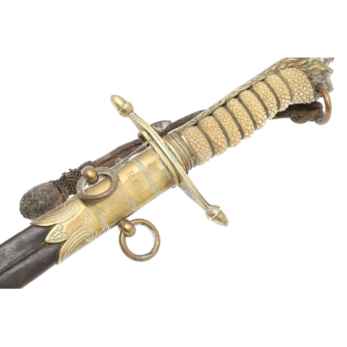 107 - A GEORGE V MIDSHIPMAN'S DIRK BY ARMY AND NAVY COOPERATIVE SOCIETY. With a 45.5 cm tapering blade wit... 