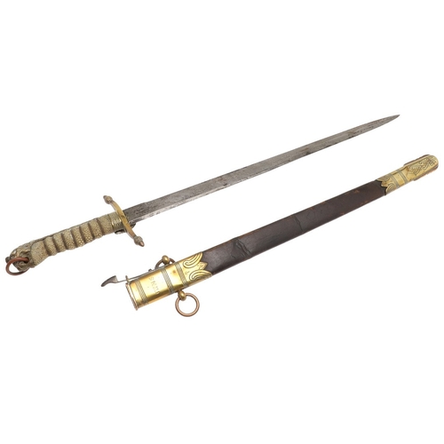 108 - AN EDWARD VII MIDSHIPMAN'S DIRK BY GIEVE, MATTHEWS AND SEAGRIVE. With a 45.5 cm tapering blade with ... 