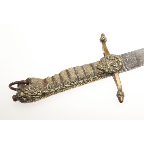 108 - AN EDWARD VII MIDSHIPMAN'S DIRK BY GIEVE, MATTHEWS AND SEAGRIVE. With a 45.5 cm tapering blade with ... 