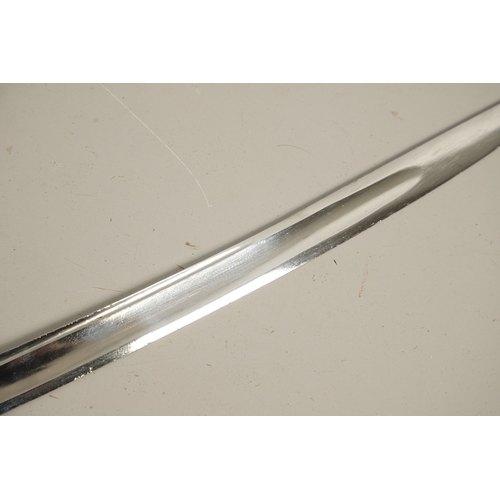 111 - A FRENCH NAPOLEONIC PERIOD INFANTRY OFFICER'S SWORD AND SCABBARD. With a 72 cm curved blade with poi... 