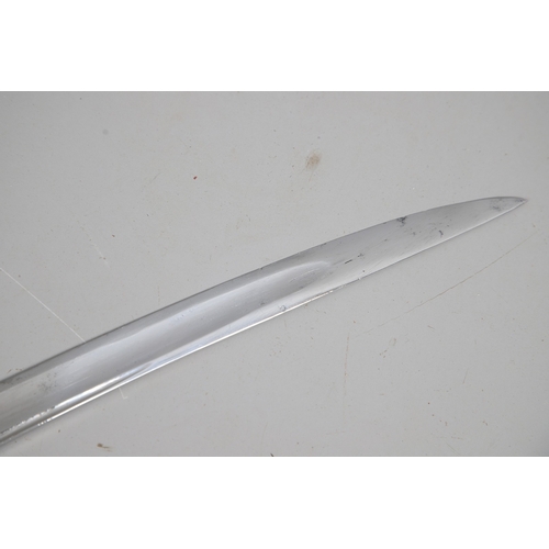 111 - A FRENCH NAPOLEONIC PERIOD INFANTRY OFFICER'S SWORD AND SCABBARD. With a 72 cm curved blade with poi... 