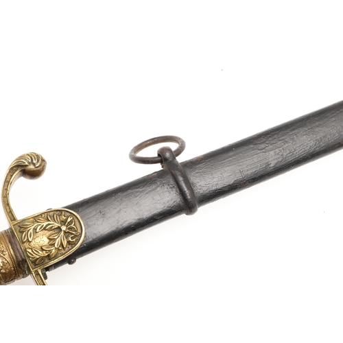 114 - A GERMAN OR PRUSSIAN INFANTRY OFFICER'S SWORD AND SCABBARD. With an 80.5 cm slender, tapering, point... 