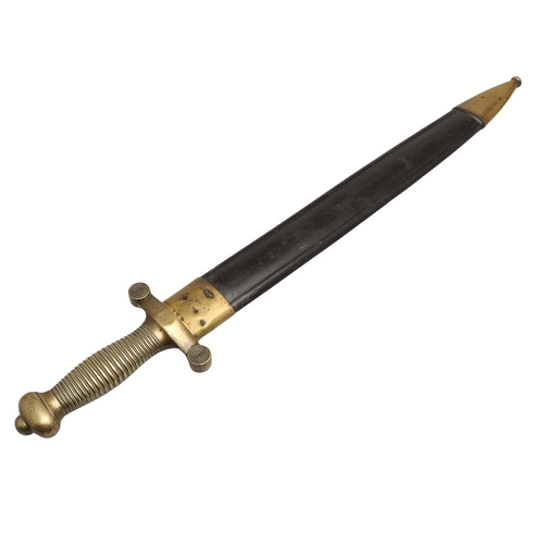 117 - A DATED 1831 PATTERN FRENCH ARTILLERY SHORT SWORD AND SCABBARD. With a 48.5 cm double edged pointed ... 