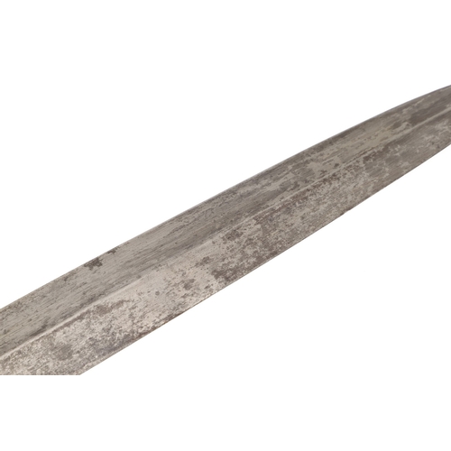 117 - A DATED 1831 PATTERN FRENCH ARTILLERY SHORT SWORD AND SCABBARD. With a 48.5 cm double edged pointed ... 