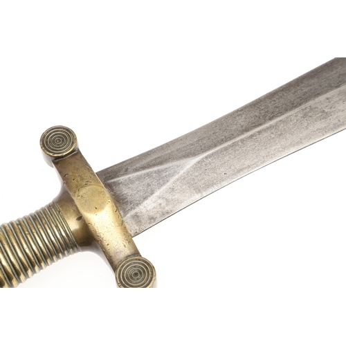 117 - A DATED 1831 PATTERN FRENCH ARTILLERY SHORT SWORD AND SCABBARD. With a 48.5 cm double edged pointed ... 