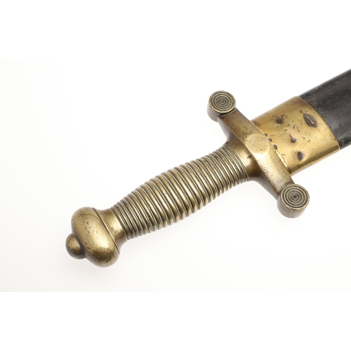 117 - A DATED 1831 PATTERN FRENCH ARTILLERY SHORT SWORD AND SCABBARD. With a 48.5 cm double edged pointed ... 
