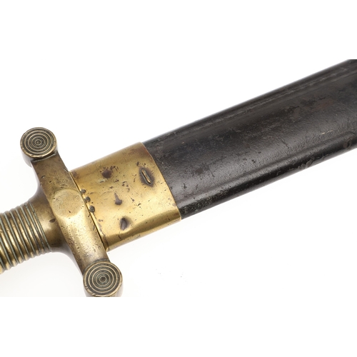 117 - A DATED 1831 PATTERN FRENCH ARTILLERY SHORT SWORD AND SCABBARD. With a 48.5 cm double edged pointed ... 