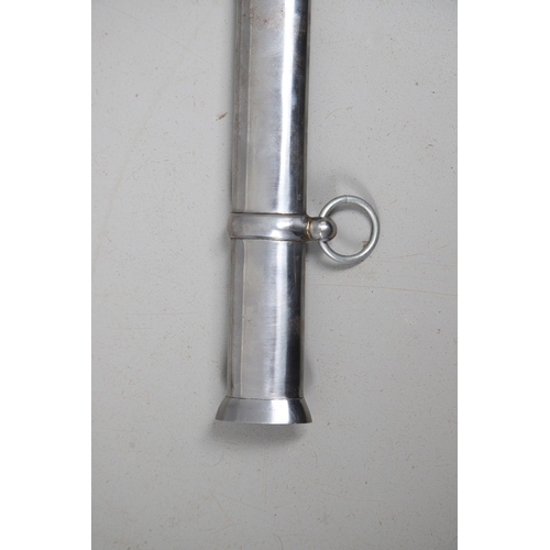 119 - A FRENCH THREE BAR HILT SWORD AND SCABBARD. The 85 cm tapering, pointed blade with broad and shallow... 
