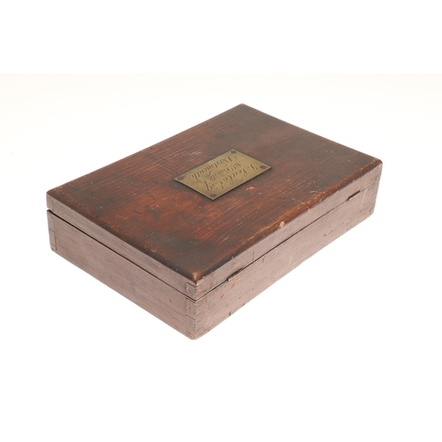 72 - AN 18TH CENTURY PISTOL BOX NAMED FOR J. SEALE ESQ, MT. BOONE DARTMOUTH'. A stained pine pistol box w... 