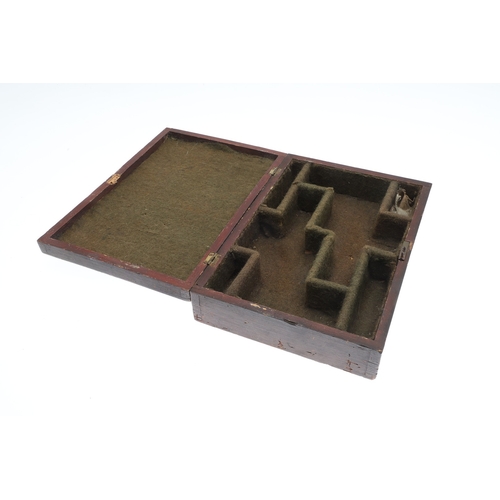 72 - AN 18TH CENTURY PISTOL BOX NAMED FOR J. SEALE ESQ, MT. BOONE DARTMOUTH'. A stained pine pistol box w... 
