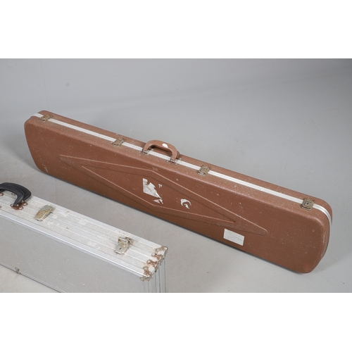 75 - TWO SIMILAR GUN CASES. Two similar hard-shell gun cases with foam lined interiors. 132 x 30 x 11 cm ... 