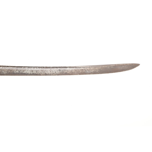 78 - A 1751 PATTERN SWORD FOR THE HUNTINGDON MILITIA WITH A BLADE BY SAMUEL HARVEY. A hanger with a 64 cm... 