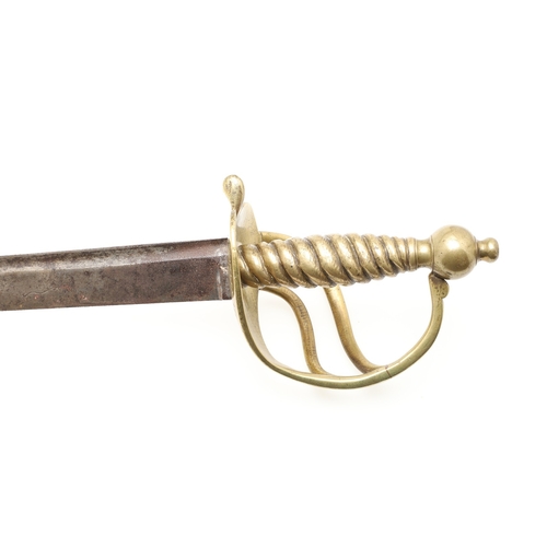 78 - A 1751 PATTERN SWORD FOR THE HUNTINGDON MILITIA WITH A BLADE BY SAMUEL HARVEY. A hanger with a 64 cm... 