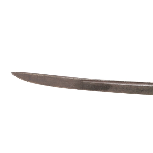 78 - A 1751 PATTERN SWORD FOR THE HUNTINGDON MILITIA WITH A BLADE BY SAMUEL HARVEY. A hanger with a 64 cm... 