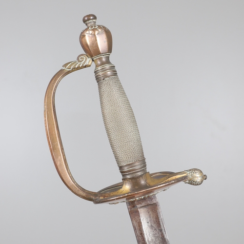 79 - A 1796 PATTERN INFANTRY OFFICER'S SWORD. With an 80.5 cm straight, pointed, fullered blade. Double s... 