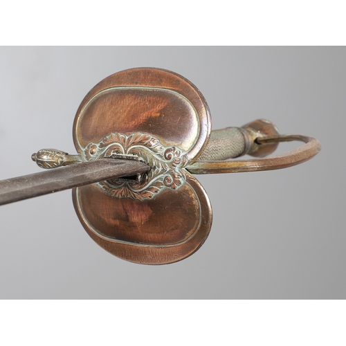 79 - A 1796 PATTERN INFANTRY OFFICER'S SWORD. With an 80.5 cm straight, pointed, fullered blade. Double s... 