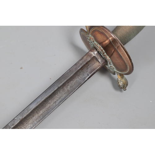 79 - A 1796 PATTERN INFANTRY OFFICER'S SWORD. With an 80.5 cm straight, pointed, fullered blade. Double s... 