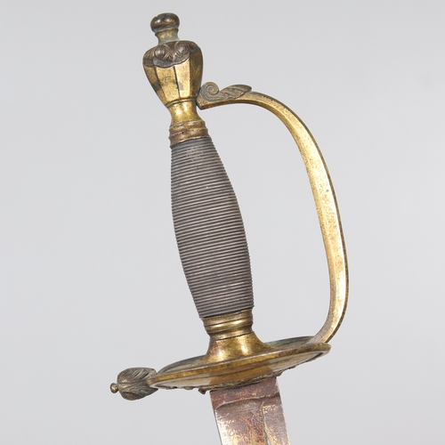 80 - A FINE 1796 PATTERN INFANTRY OFFICERS SWORD AND SCABBARD. With an 80 cm straight, fullered single ed... 