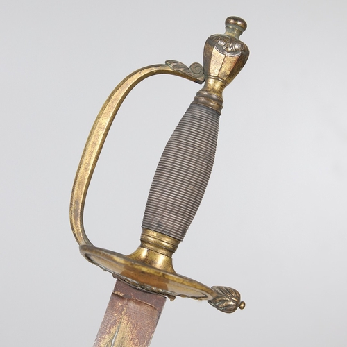 80 - A FINE 1796 PATTERN INFANTRY OFFICERS SWORD AND SCABBARD. With an 80 cm straight, fullered single ed... 
