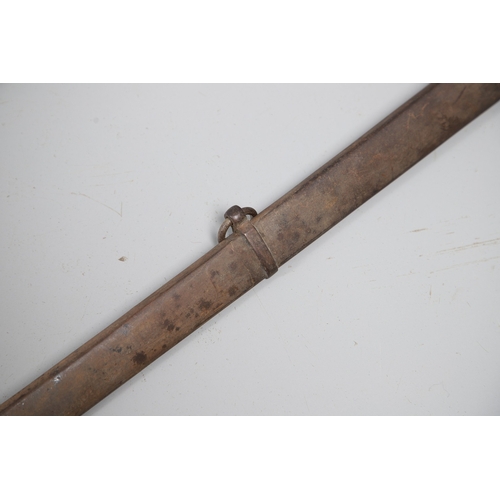 80 - A FINE 1796 PATTERN INFANTRY OFFICERS SWORD AND SCABBARD. With an 80 cm straight, fullered single ed... 