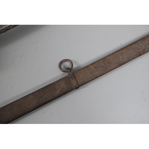 80 - A FINE 1796 PATTERN INFANTRY OFFICERS SWORD AND SCABBARD. With an 80 cm straight, fullered single ed... 