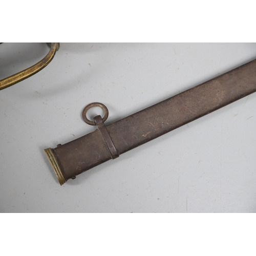 80 - A FINE 1796 PATTERN INFANTRY OFFICERS SWORD AND SCABBARD. With an 80 cm straight, fullered single ed... 