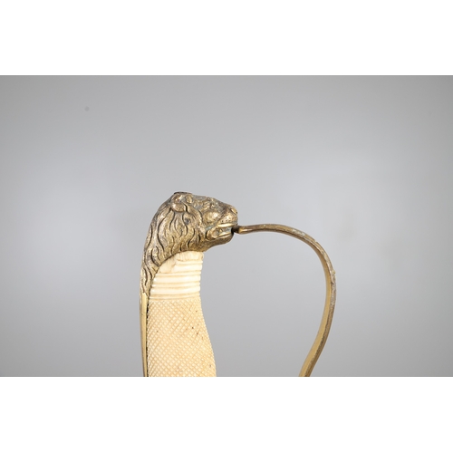81 - A GEORGE III NAVAL OFFICER'S SWORD AND SCABBARD BY DRURY OF LONDON. The 82 cm broad curved blade wit... 