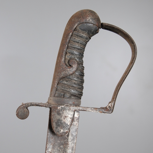 83 - A 1796 PATTERN LIGHT CAVALRY OFFICER'S SWORD. With a broad 82 cm curved, single edged, pointed blade... 